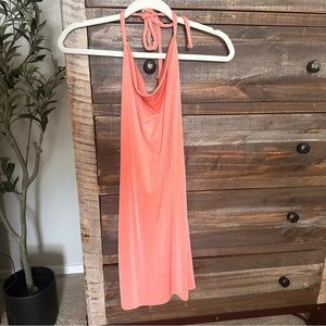 Liz & Sara peach cowl neck mini dress size small